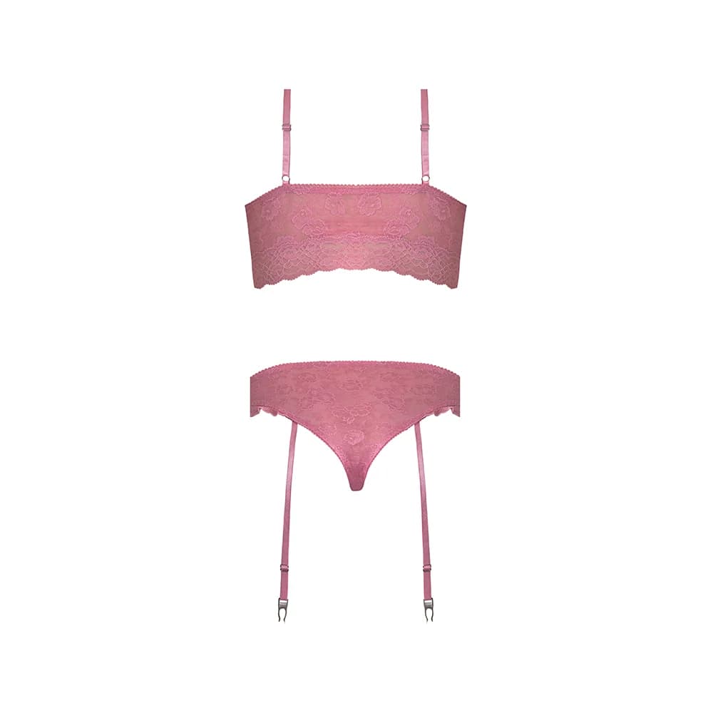 Magic Silk Wisteria Mist Bralette & Panty with Removable Garters Pink S/M thumbnail 6