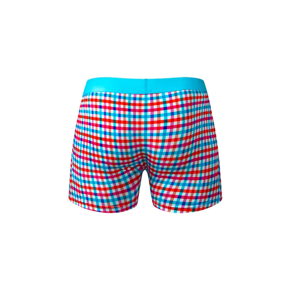 Male Power So Cumfy Gingham Boxer Brief Turquoise M thumbnail 5