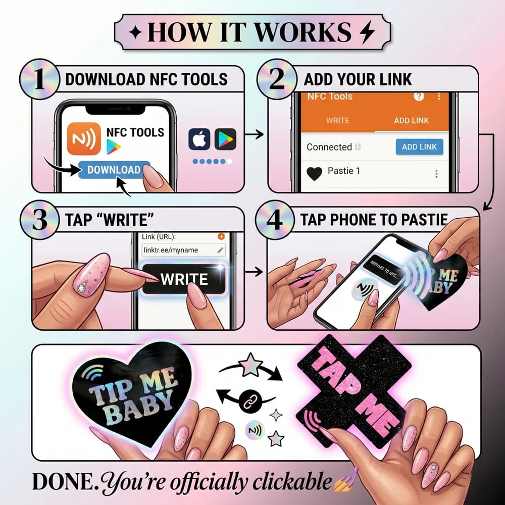 Neva Nude Tap Me Pink Heart Smart NFC Pasties thumbnail 3